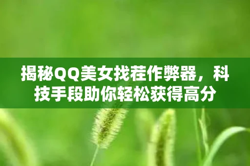 揭秘QQ美女找茬作弊器，科技手段助你轻松获得高分