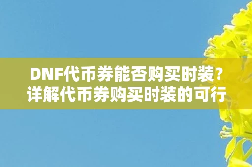 详解代币券购买时装的可行性图片