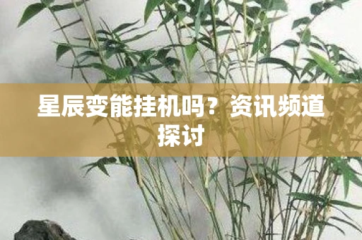 星辰变能挂机吗？资讯频道探讨
