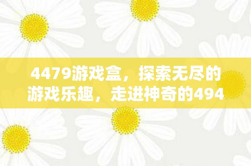 4479游戏盒，探索无尽的游戏乐趣，走进神奇的4948游戏盒子