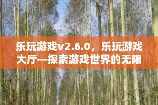 乐玩游戏v2.6.0，乐玩游戏大厅—探索游戏世界的无限乐趣