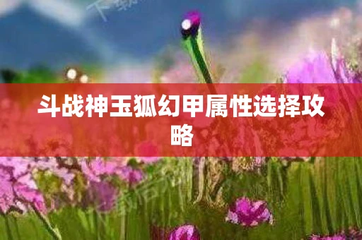 斗战神玉狐幻甲属性选择攻略