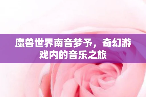 魔兽世界南音梦予，奇幻游戏内的音乐之旅