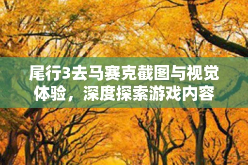 尾行3去马赛克截图与视觉体验，深度探索游戏内容