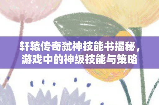 轩辕传奇弑神技能书揭秘，游戏中的神级技能与策略