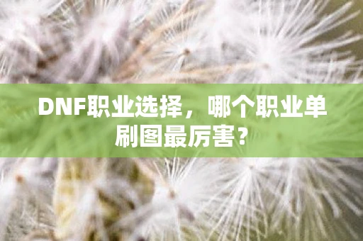 DNF职业选择，哪个职业单刷图最厉害？