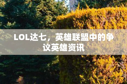 LOL达七，英雄联盟中的争议英雄资讯