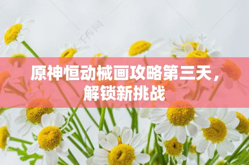 原神恒动械画攻略第三天，解锁新挑战