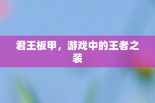 君王板甲，游戏中的王者之装