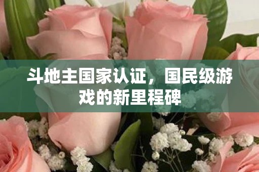 斗地主国家认证，国民级游戏的新里程碑