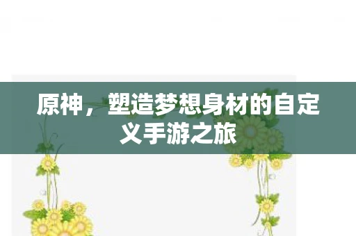 原神，塑造梦想身材的自定义手游之旅