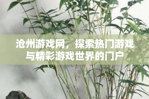 沧州游戏网，探索热门游戏与精彩游戏世界的门户