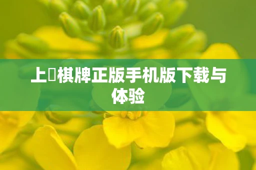 上遊棋牌正版手机版下载与体验