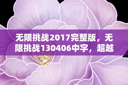 无限挑战2017完整版，无限挑战130406中字，超越极限的生存挑战