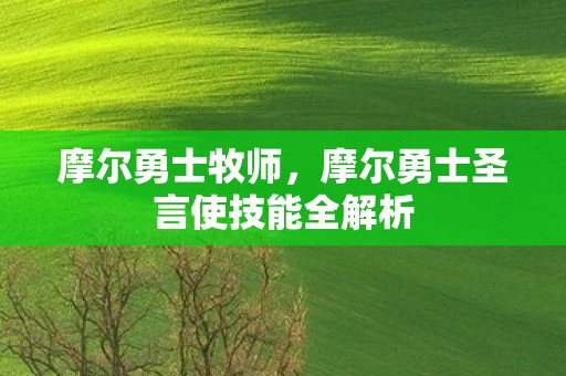 摩尔勇士牧师，摩尔勇士圣言使技能全解析