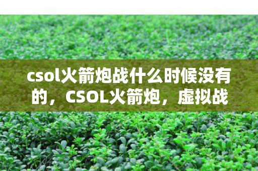 csol火箭炮战什么时候没有的，CSOL火箭炮，虚拟战场上的重火力之王