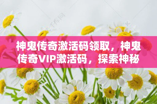 神鬼传奇激活码领取,神鬼传奇VIP激活码,探索神秘的冒险之旅 神鬼传奇激活码领取,神鬼传奇VIP激活码,探索神秘的冒险之旅