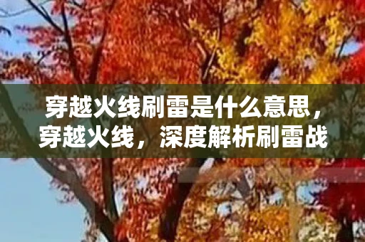 穿越火线刷雷是什么意思,穿越火线,深度解析刷雷战术与策略 穿越火线刷雷是什么意思,穿越火线,深度解析刷雷战术与策略