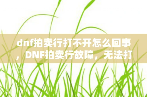 dnf拍卖行打不开怎么回事，DNF拍卖行故障，无法打开！探究原因与影响