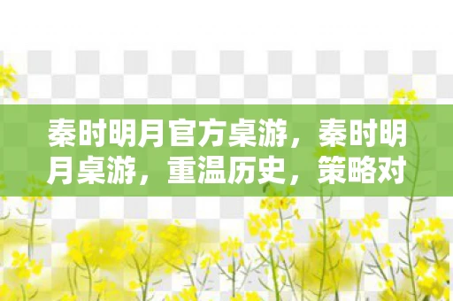 秦时明月官方桌游，秦时明月桌游，重温历史，策略对决的魅力