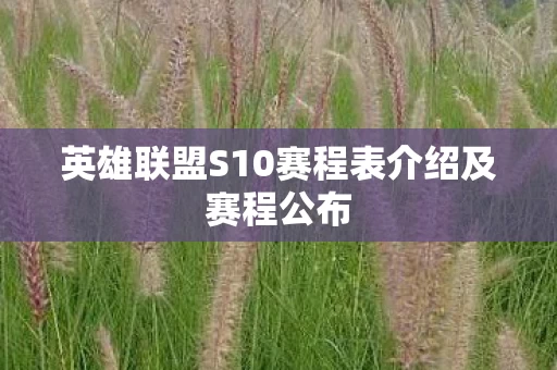 英雄联盟S10赛程表介绍及赛程公布图片