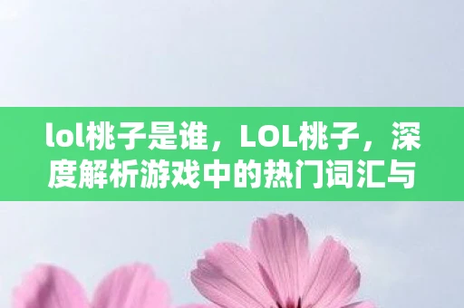 lol桃子是谁，LOL桃子，深度解析游戏中的热门词汇与策略