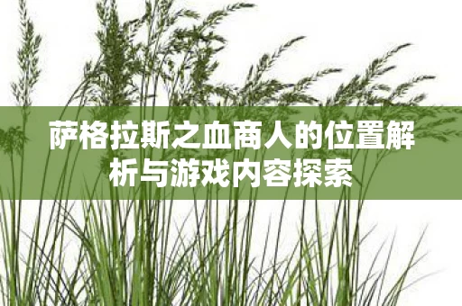 萨格拉斯之血商人的位置解析与游戏内容探索图片