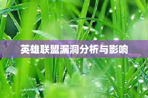 英雄联盟漏洞分析与影响