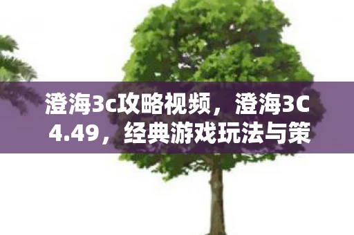 澄海3c攻略视频，澄海3C 4.49，经典游戏玩法与策略深度解析