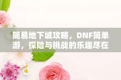 简易地下城攻略，DNF简单游，探险与挑战的乐趣尽在其中