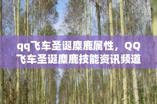 qq飞车圣诞麋鹿属性，QQ飞车圣诞麋鹿技能资讯频道