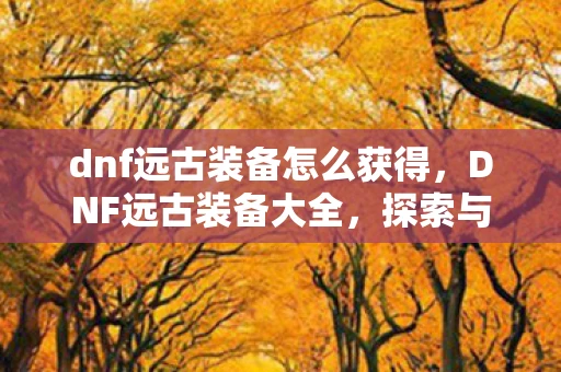 dnf远古装备怎么获得，DNF远古装备大全，探索与战斗的终极武器！