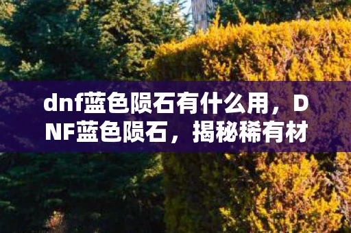 dnf蓝色陨石有什么用，DNF蓝色陨石，揭秘稀有材料的神秘力量与获取之道