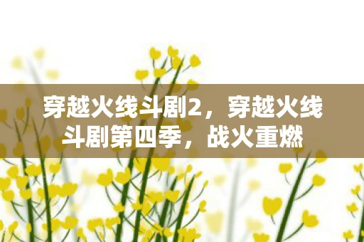 穿越火线斗剧2，穿越火线斗剧第四季，战火重燃