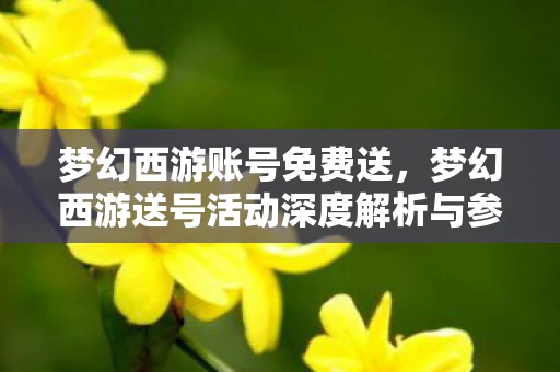 梦幻西游账号免费送，梦幻西游送号活动深度解析与参与指南资讯频道