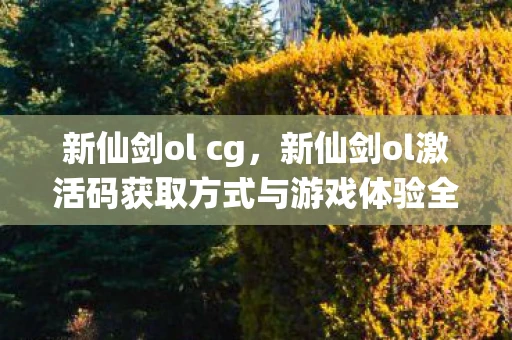新仙剑ol cg,新仙剑ol激活码获取方式与游戏体验全解析 新仙剑ol cg,新仙剑ol激活码获取方式与游戏体验全解析