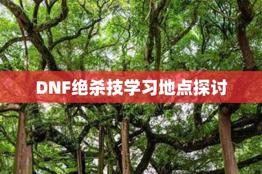 DNF绝杀技学习地点探讨图片