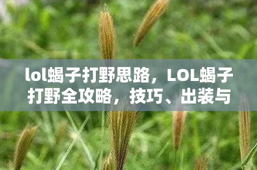 lol蝎子打野思路，LOL蝎子打野全攻略，技巧、出装与团队配合