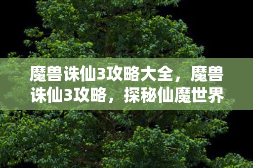魔兽诛仙3攻略大全，魔兽诛仙3攻略，探秘仙魔世界的终极指南