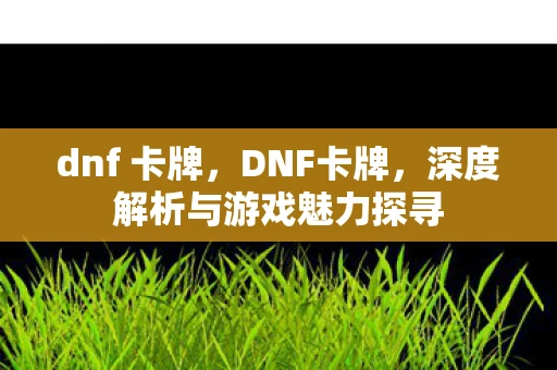 dnf 卡牌，DNF卡牌，深度解析与游戏魅力探寻