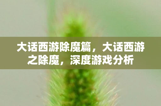 大话西游除魔篇,大话西游之除魔,深度游戏分析 大话西游除魔篇,大话西游之除魔,深度游戏分析