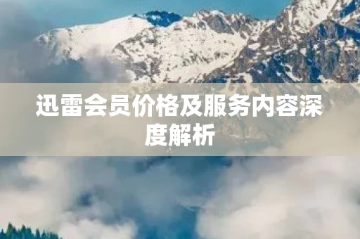 迅雷会员价格及服务内容深度解析图片
