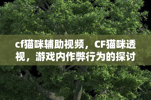 cf猫咪辅助视频,CF猫咪透视,游戏内作弊行为的探讨与抵制 cf猫咪辅助视频,CF猫咪透视,游戏内作弊行为的探讨与抵制
