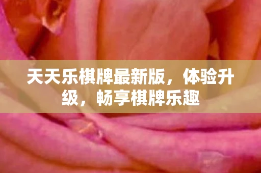 天天乐棋牌最新版，体验升级，畅享棋牌乐趣