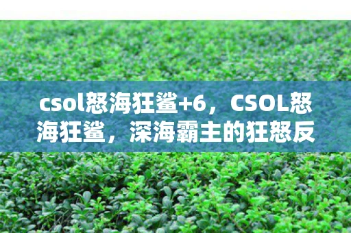 csol怒海狂鲨+6，CSOL怒海狂鲨，深海霸主的狂怒反击