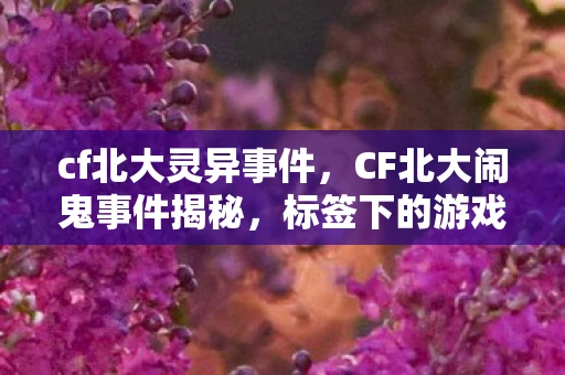cf北大灵异事件,CF北大闹鬼事件揭秘,标签下的游戏传奇与真实鬼影 cf北大灵异事件,CF北大闹鬼事件揭秘,标签下的游戏传奇与真实鬼影