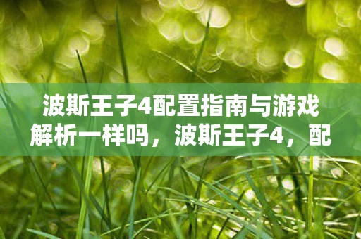 波斯王子4配置指南与游戏解析一样吗，波斯王子4，配置指南与游戏解析