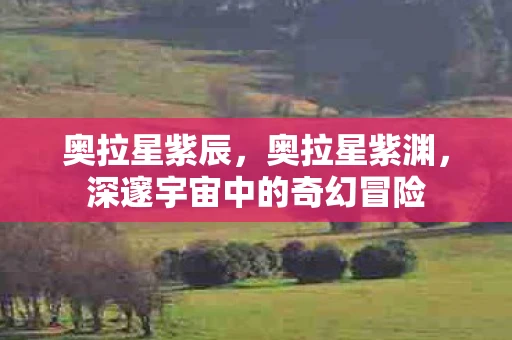 奥拉星紫辰，奥拉星紫渊，深邃宇宙中的奇幻冒险