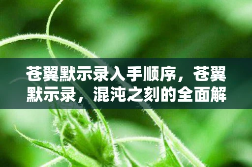 苍翼默示录入手顺序,苍翼默示录,混沌之刻的全面解析 苍翼默示录入手顺序,苍翼默示录,混沌之刻的全面解析