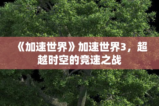 《加速世界》加速世界3,超越时空的竞速之战 《加速世界》加速世界3,超越时空的竞速之战